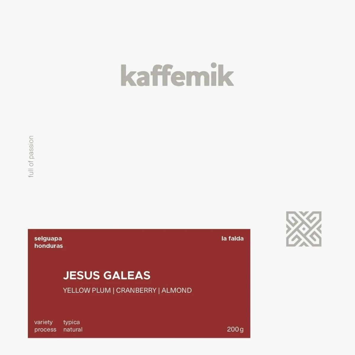 Honduras "Jesus Galeas" Natural Typica - Kaffemik