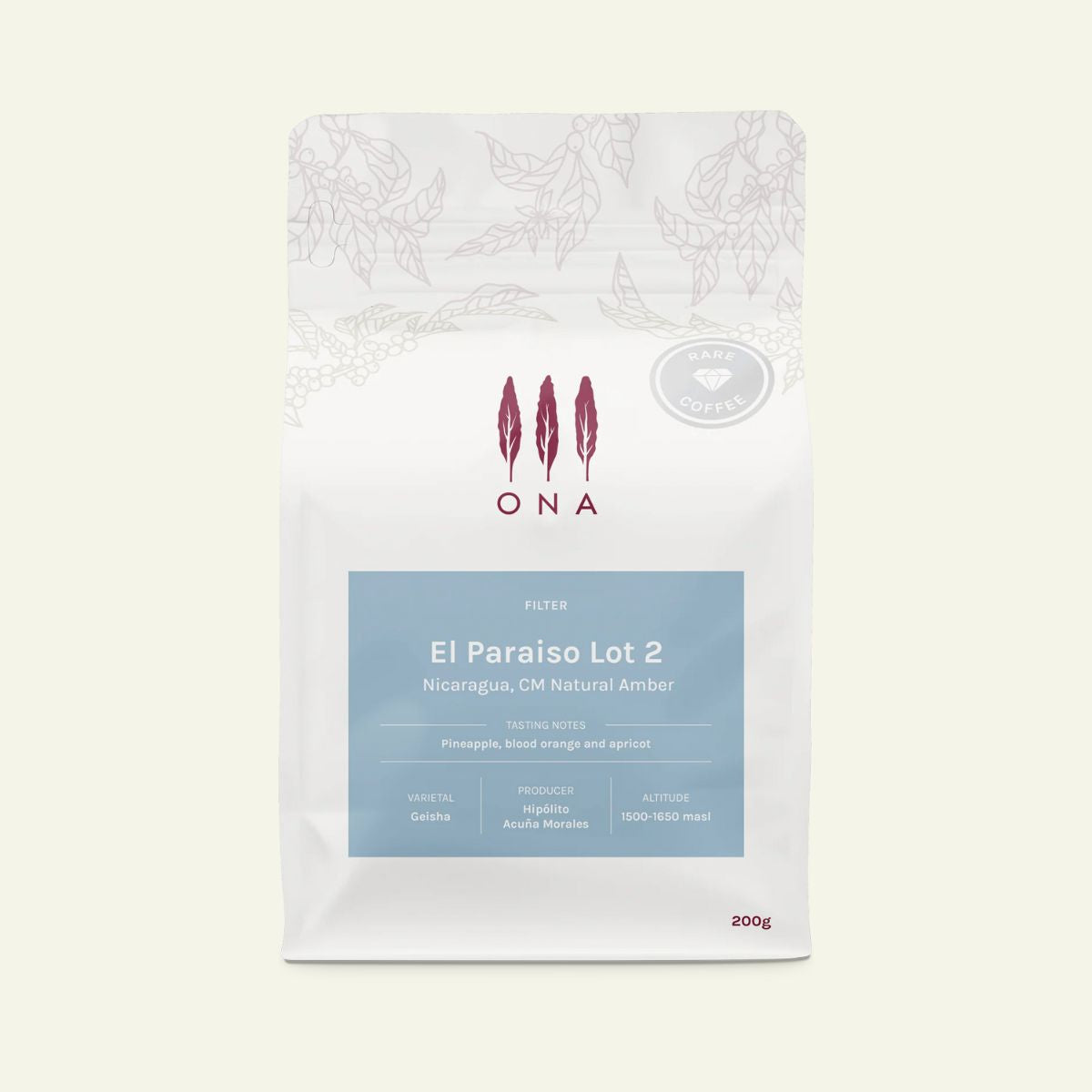 ★ Nicaragua "El Paraiso Lot 2" CM Natural Gesha - Ona