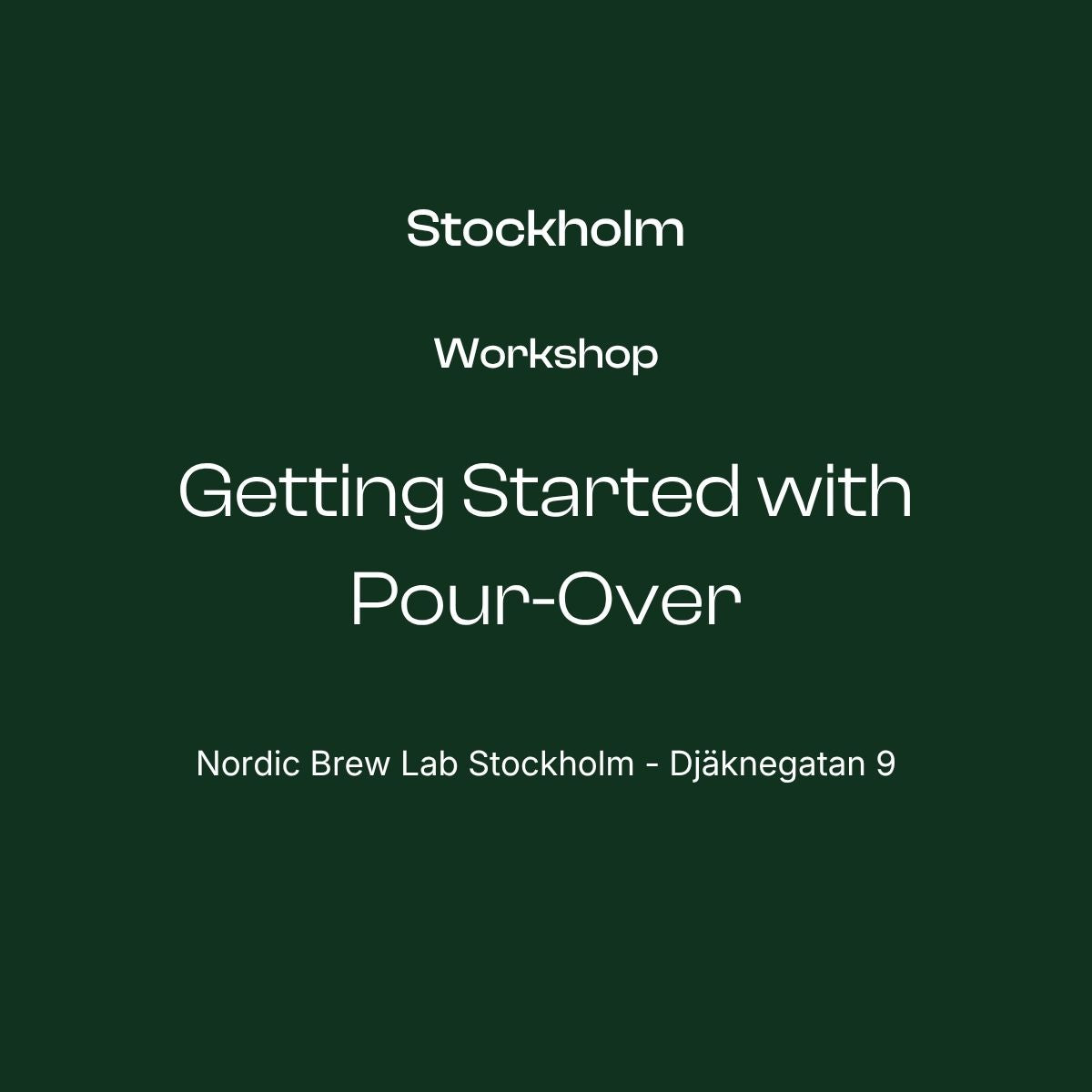 Brewing Workshop: Getting Started with Pour-Over