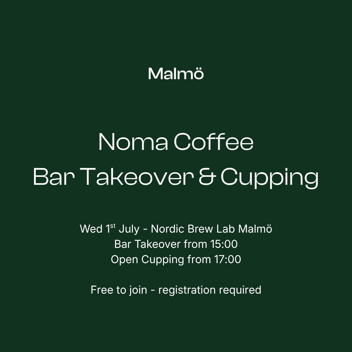 Noma Coffee: Bar Takeover & Open Cupping | Malmö
