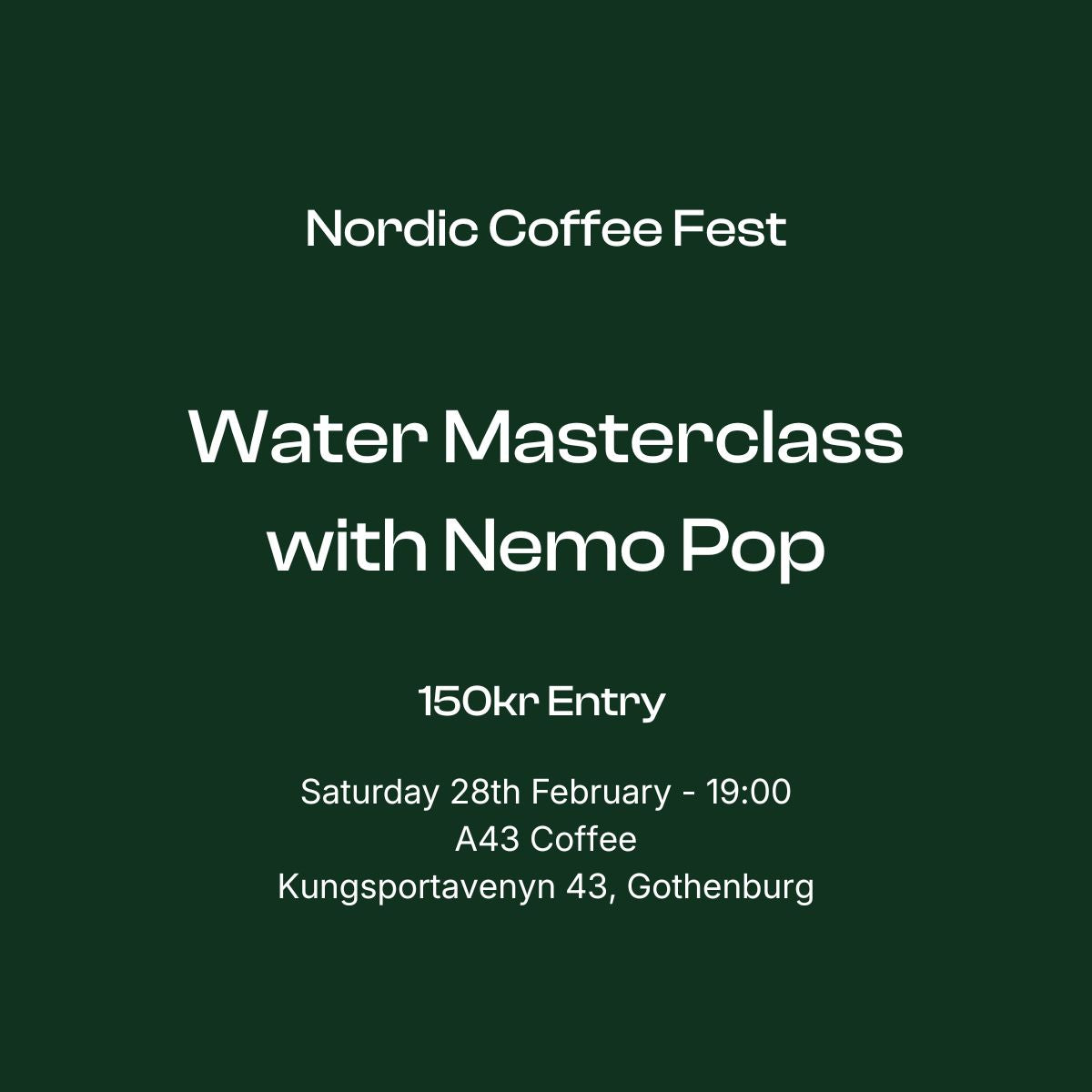 Water Masterclass with APAX Lab - Nordic Coffee Fest