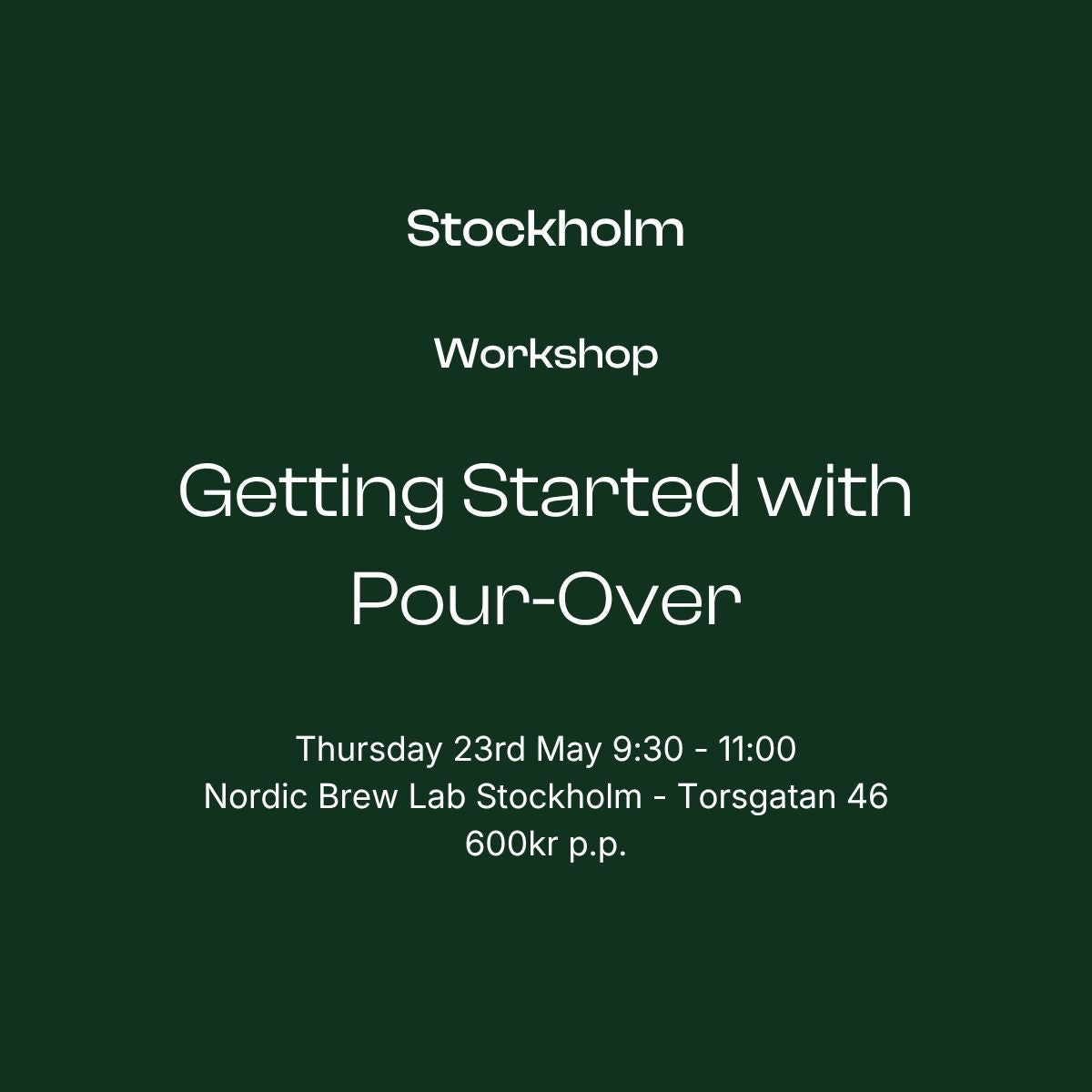 Brewing Workshop: Getting Started with Pour-Over
