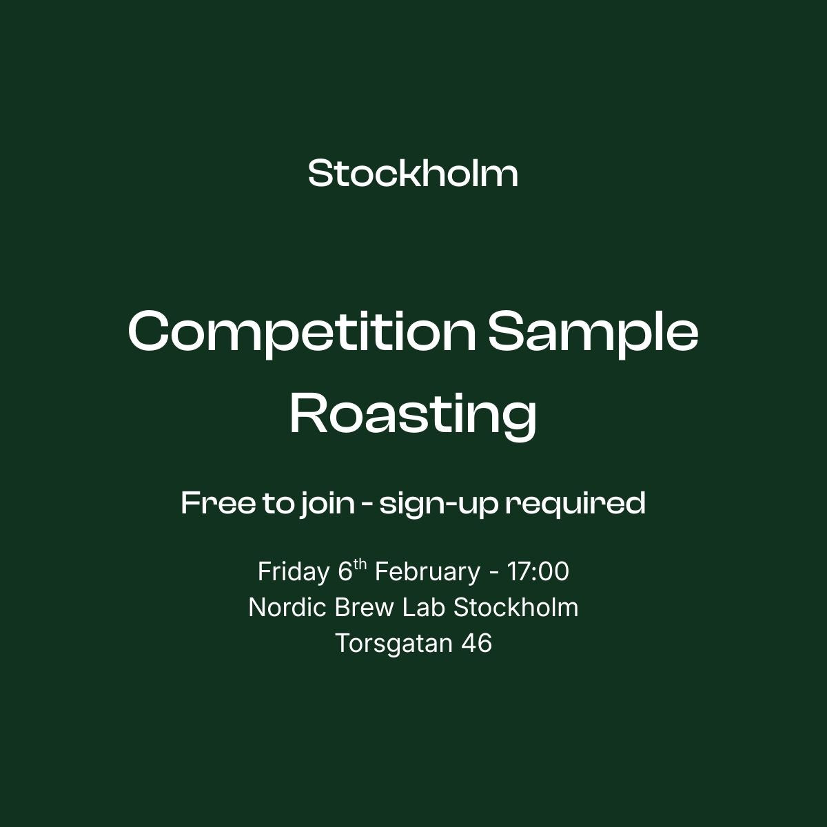 Competition Sample Roasting on the Nucleus LINK - Stockholm