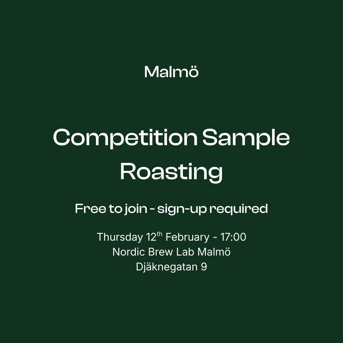 Competition Sample Roasting on the Nucleus LINK - Malmö