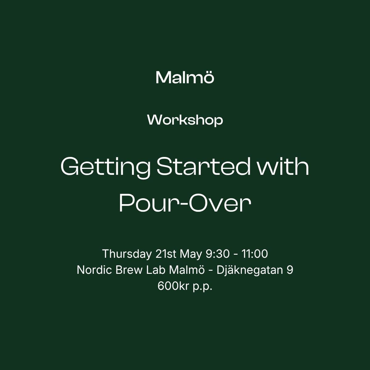 Brewing Workshop: Getting Started with Pour-Over