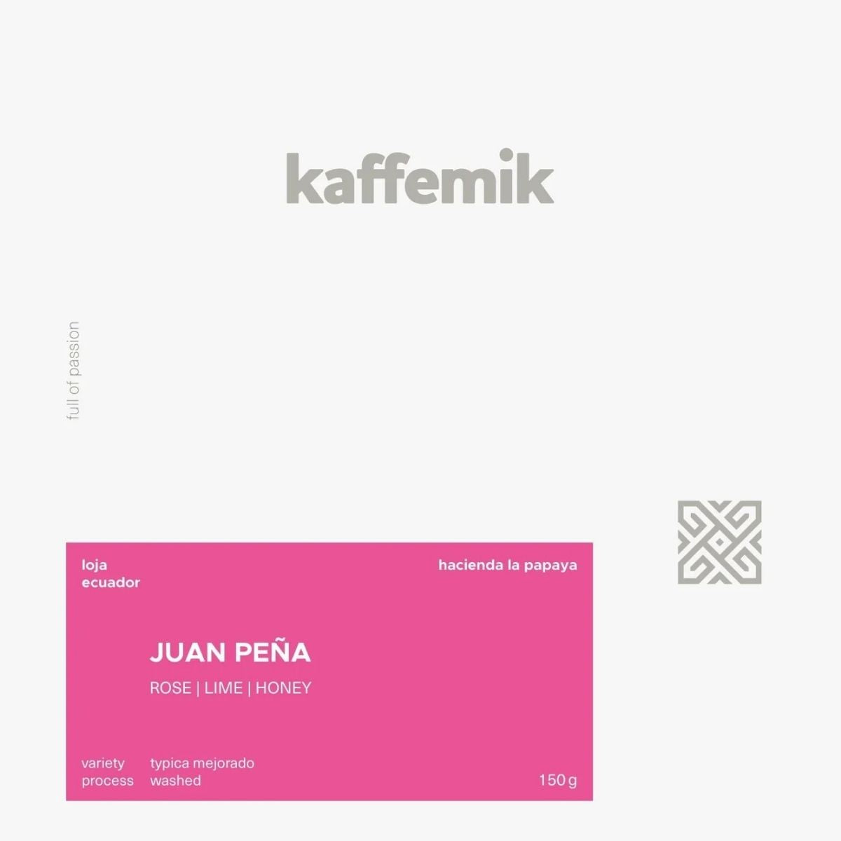 Ecuador "Juan Peña" Washed Typica Mejorado - Kaffemik