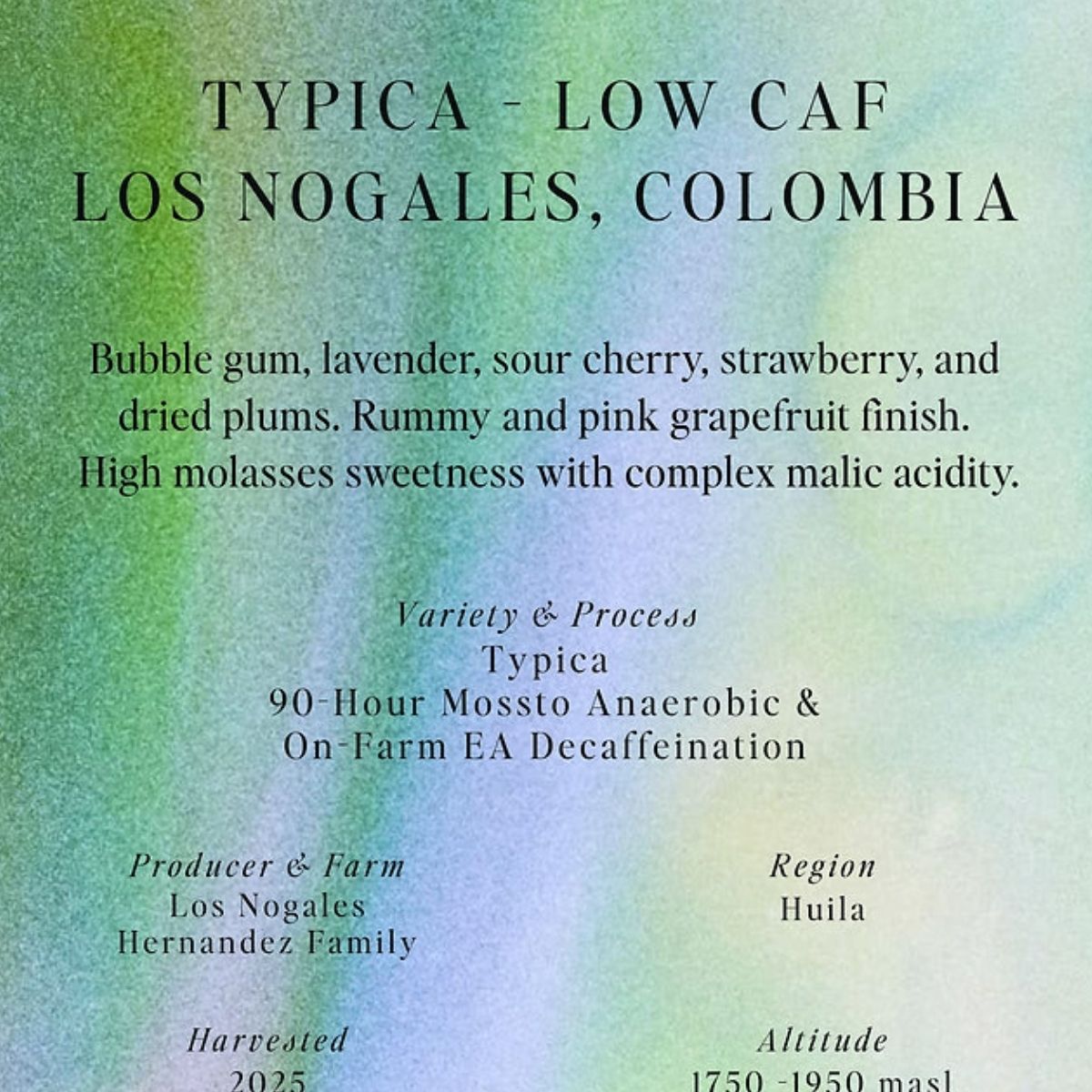 Colombia "Low Caf" Anaerobic Mosto + EA Decaf Typica- Sumo Coffee Roasters