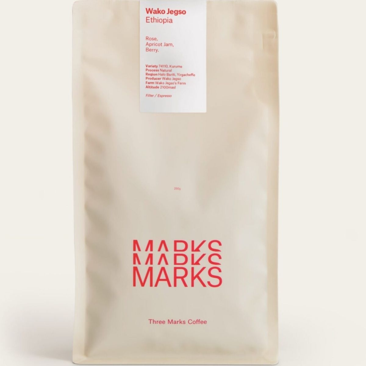 Ethiopia "Wako Jegso" Natural 74110 + Kurume - Three Marks
